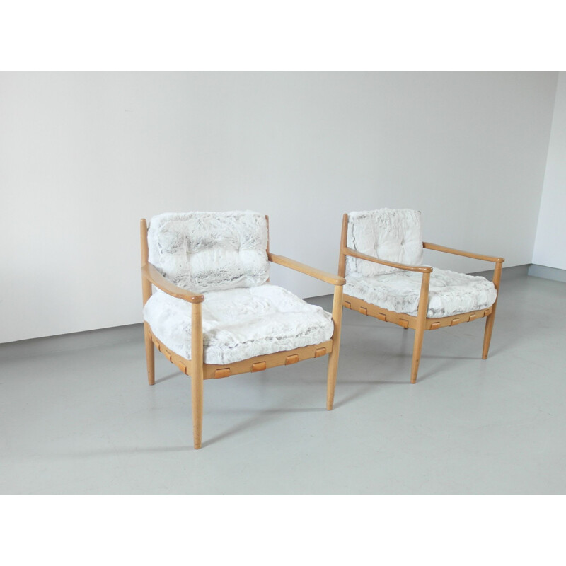 A Pair of vintage lounge chairs by Eric Merthen, Sweden 1964