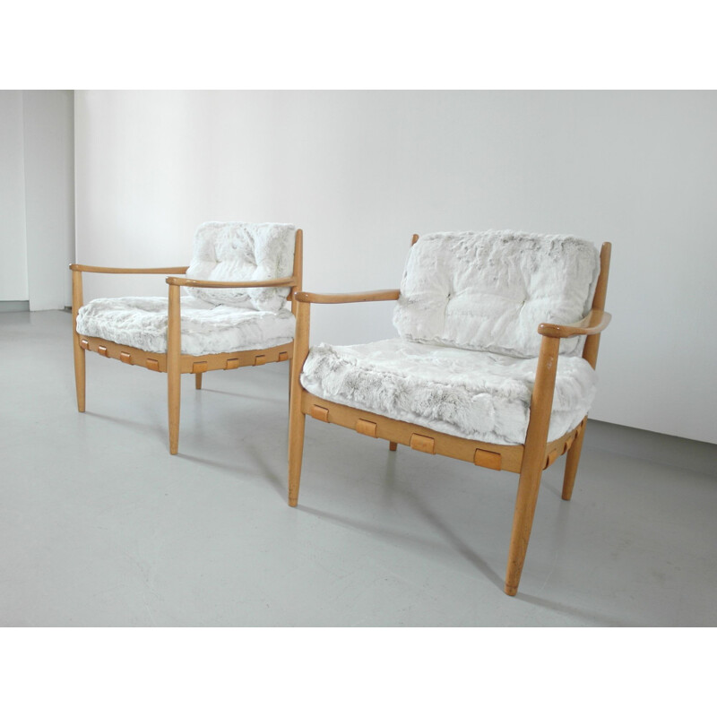 A Pair of vintage lounge chairs by Eric Merthen, Sweden 1964
