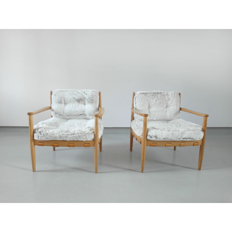 A Pair of vintage lounge chairs by Eric Merthen, Sweden 1964