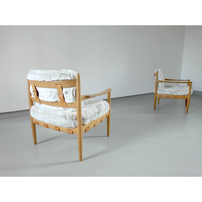 A Pair of vintage lounge chairs by Eric Merthen, Sweden 1964