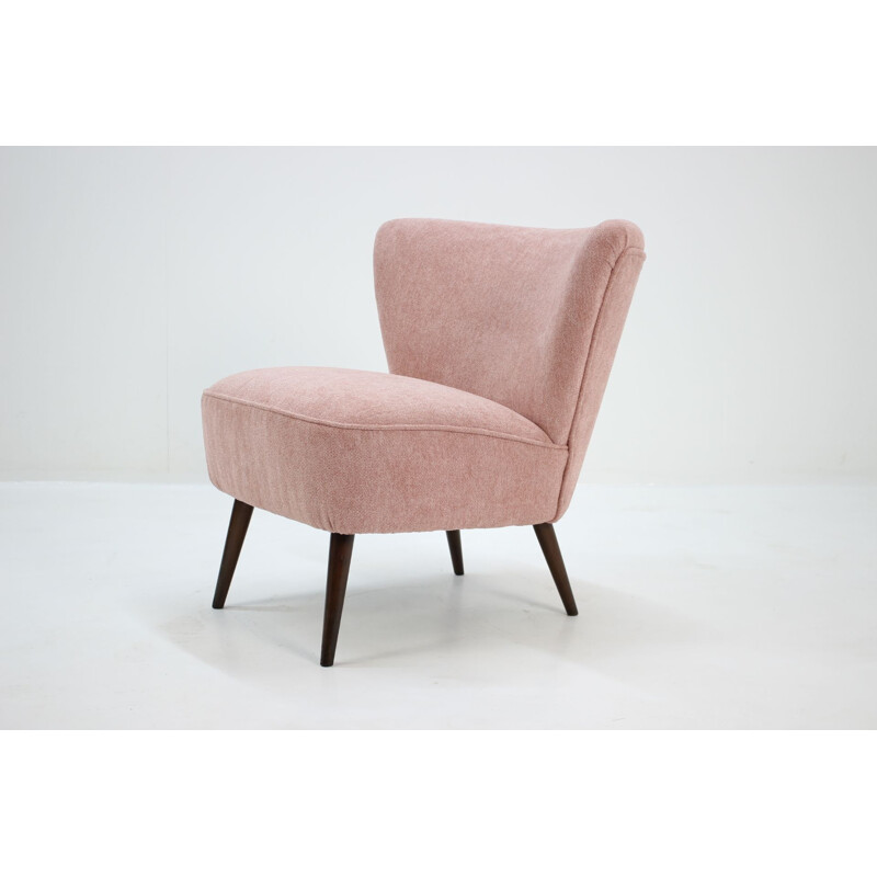 Vintage armchair pink Czechoslovakia 1950s 