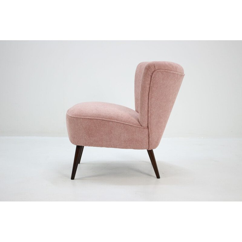 Vintage armchair pink Czechoslovakia 1950s 