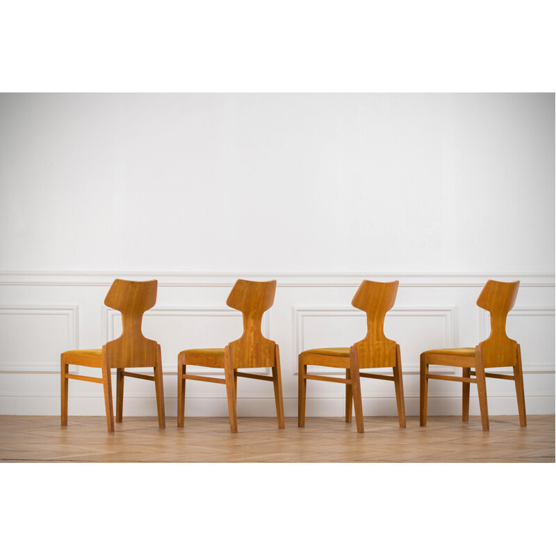 Ensemble de 4 chaises vintage pour Meredew en bois 1960