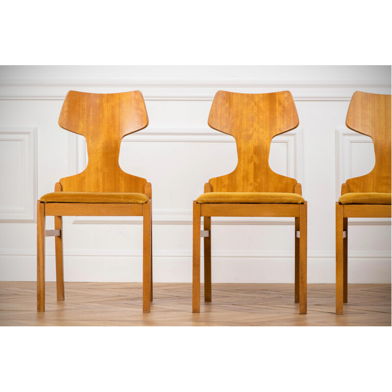 Set of 4 vintage chairs for Meredew in wood 1960