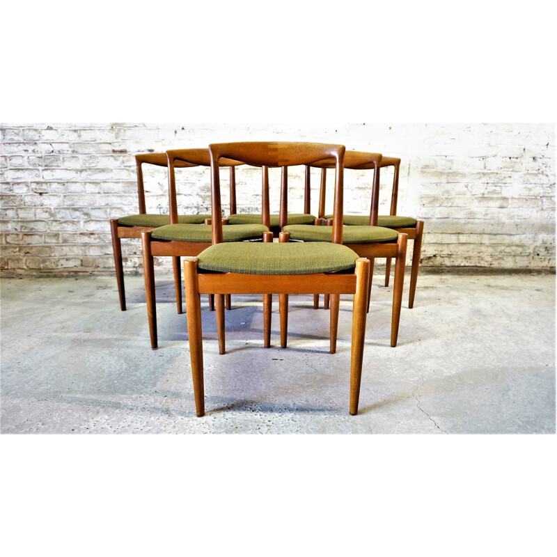 Série de 6 chaises vintage scandinaves en teck, Arne Vodder