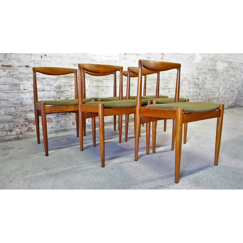 Set of 6 vintage chairs in teak Scandinavian, Arne Vodder