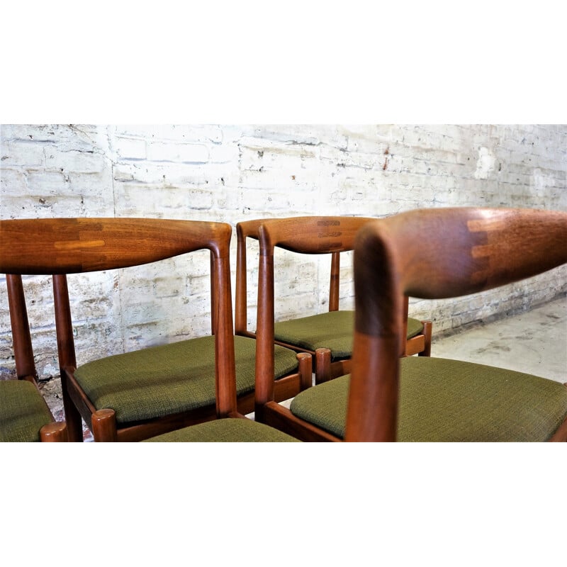 Série de 6 chaises vintage scandinaves en teck, Arne Vodder