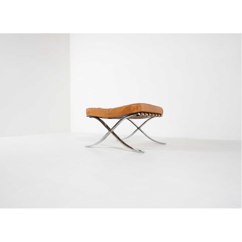 Vintage footstool Early edition Barcelona by Mies Van der Rohe for De coene Knoll International