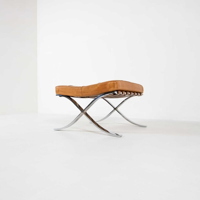 Vintage footstool Early edition Barcelona by Mies Van der Rohe for De coene Knoll International