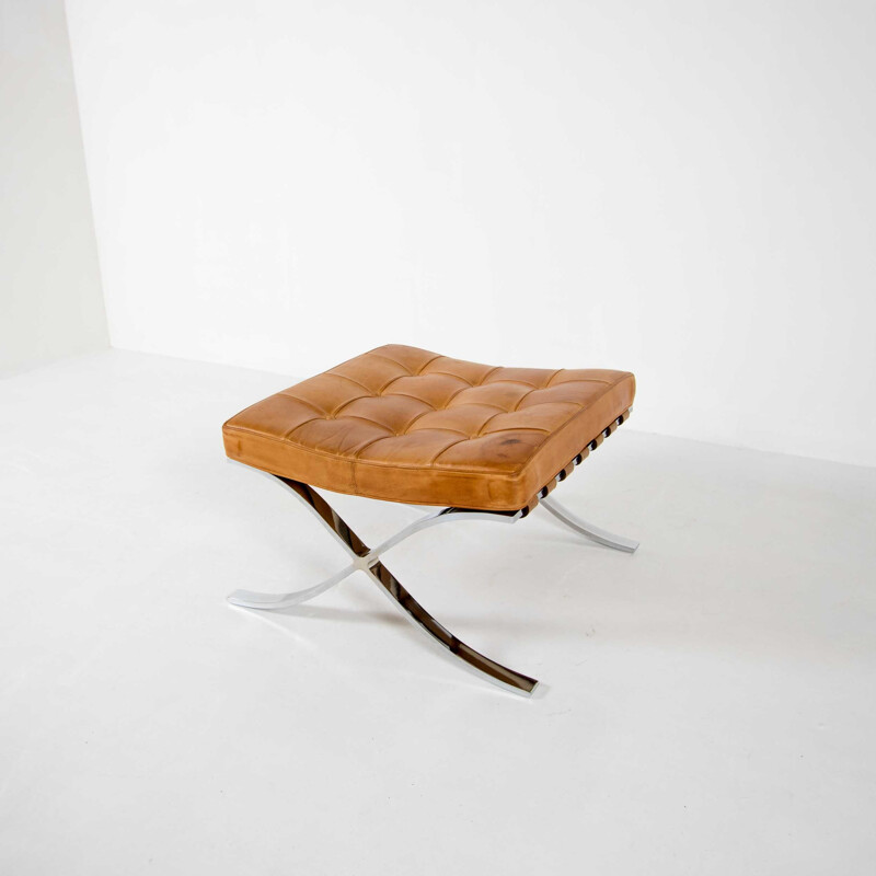 Vintage footstool Early edition Barcelona by Mies Van der Rohe for De coene Knoll International