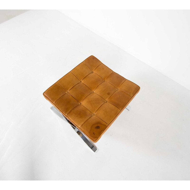 Vintage footstool Early edition Barcelona by Mies Van der Rohe for De coene Knoll International