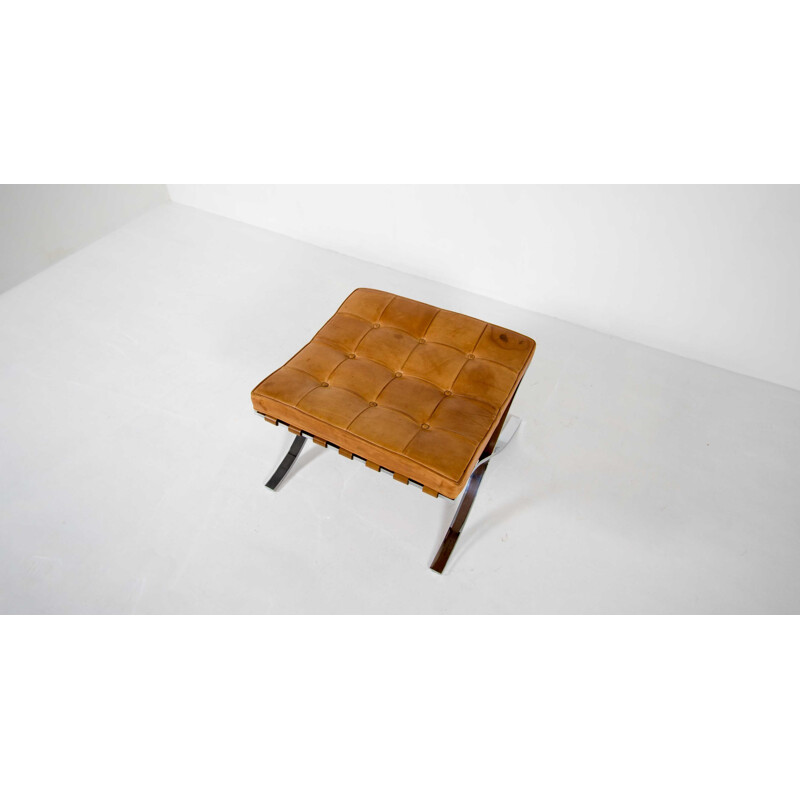 Vintage footstool Early edition Barcelona by Mies Van der Rohe for De coene Knoll International