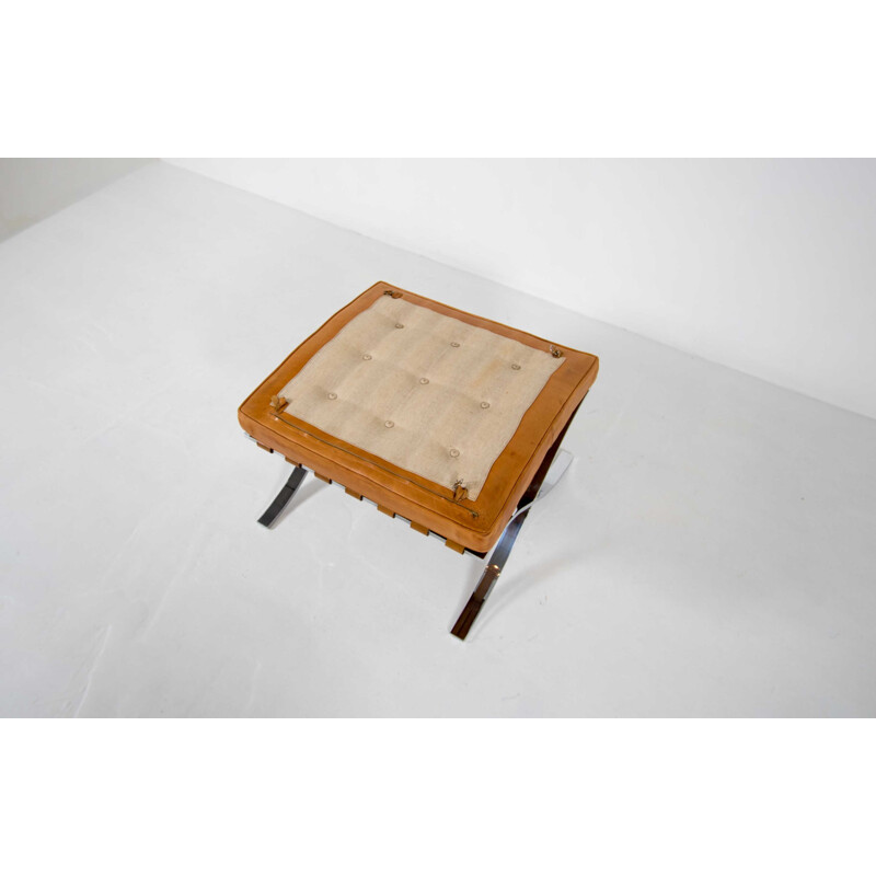 Vintage footstool Early edition Barcelona by Mies Van der Rohe for De coene Knoll International