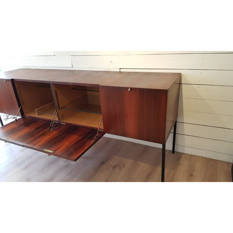 Vintage sideboard by Alain Richard in Rio rosewood, for TV, model Exportation 1950s