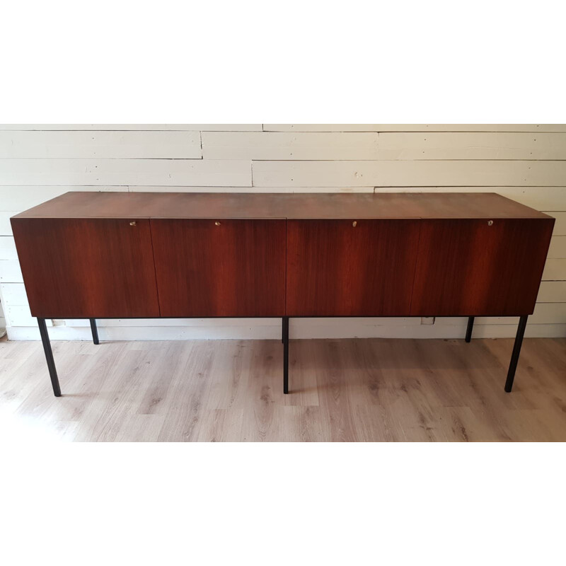 Vintage sideboard by Alain Richard in Rio rosewood, for TV, model Exportation 1950s