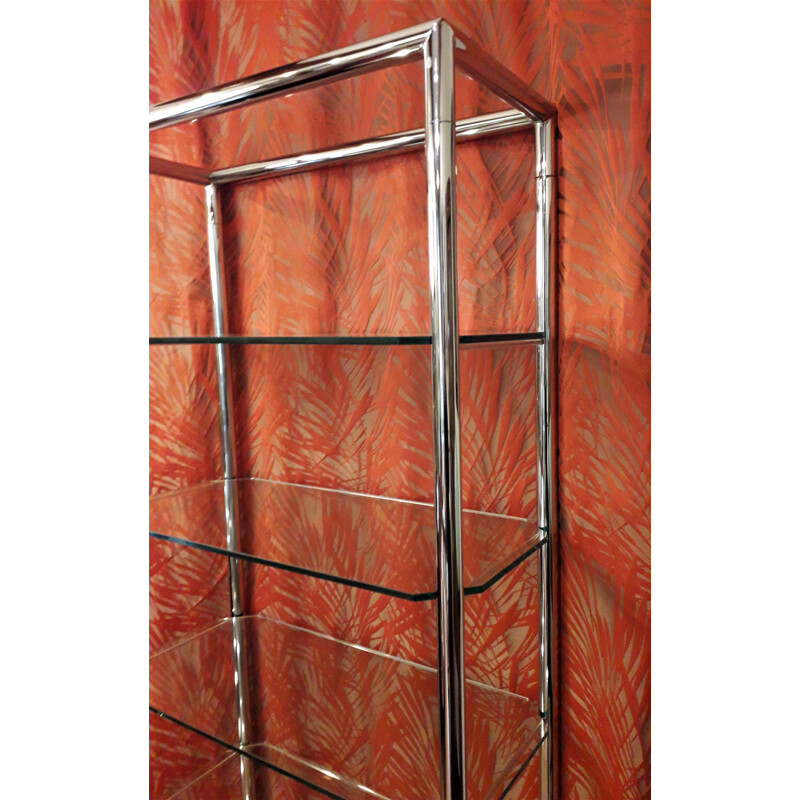 Vintage bookcase in chrome 1970s 