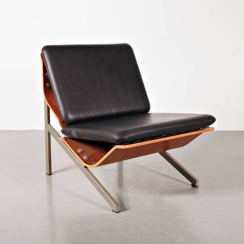 Vintage Easy Chair FM50 Leather Cornelis Zitman for Pastoe 1964