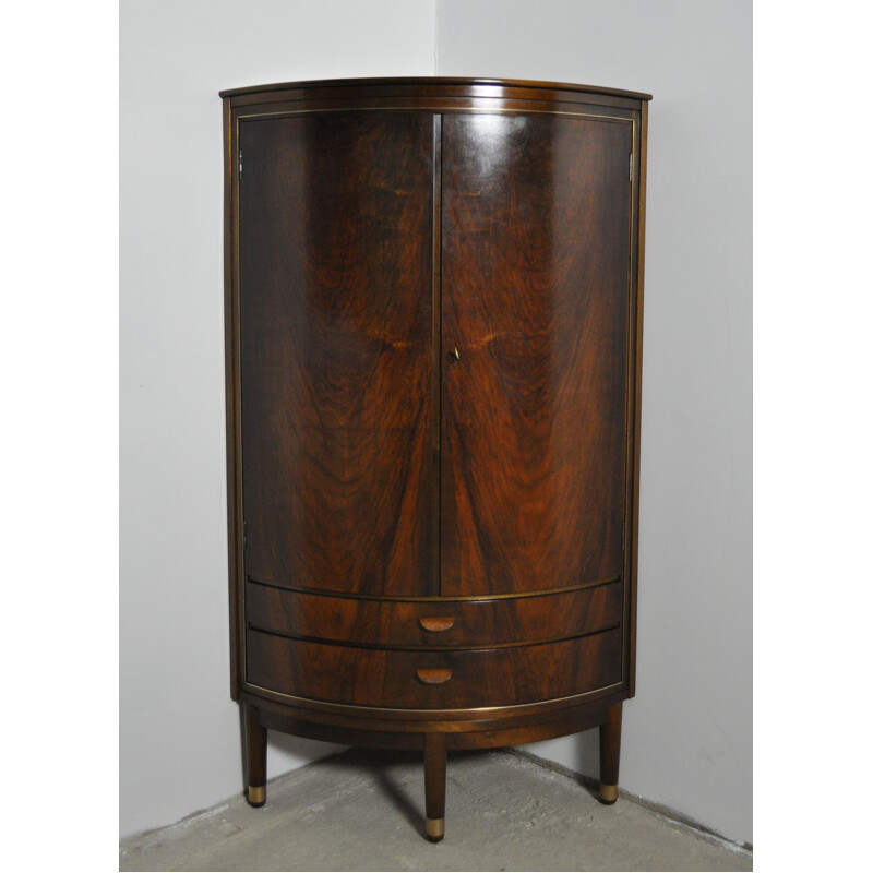 Armoire vintage d'angle en acajou, Danemark années 1960