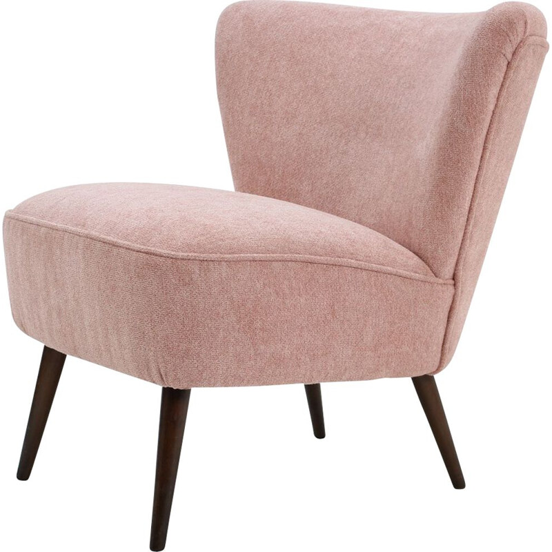 Vintage armchair pink Czechoslovakia 1950s 