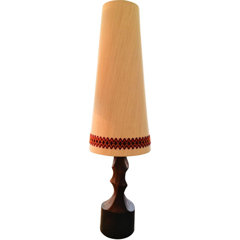 Lampe de table vintage en bois