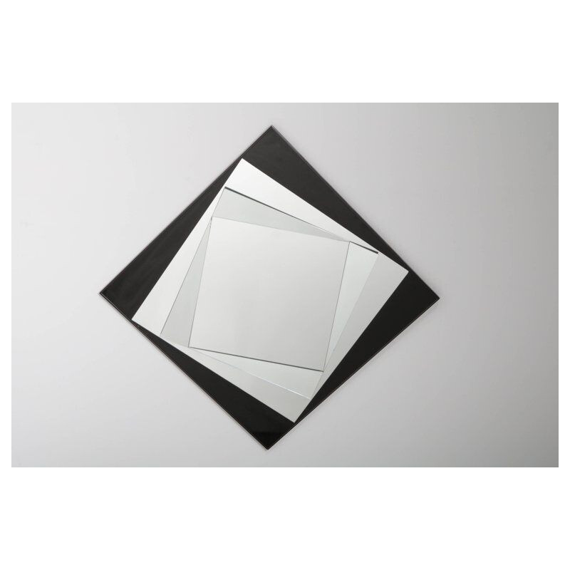 Vintage mirror multi-layered geometrical , Belgium 1980s