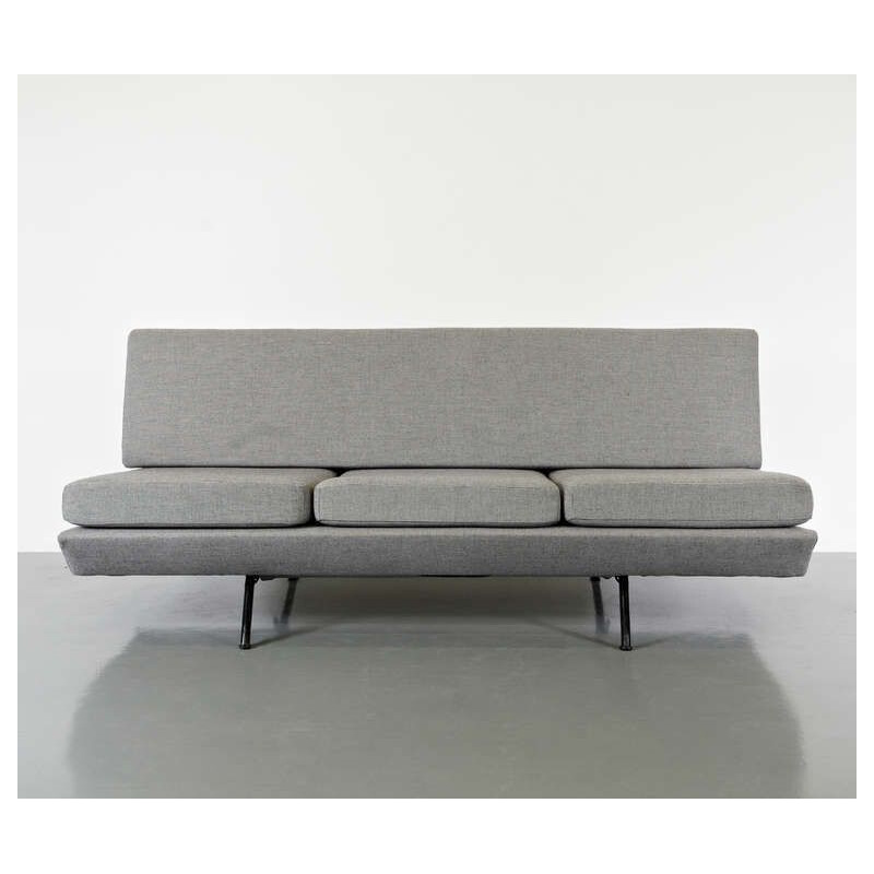 Vintage Sleep-O-Matic sofa for Arflex in gray fabric and metal 1950