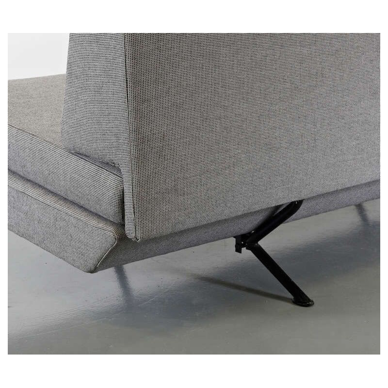 Vintage Sleep-O-Matic sofa for Arflex in gray fabric and metal 1950