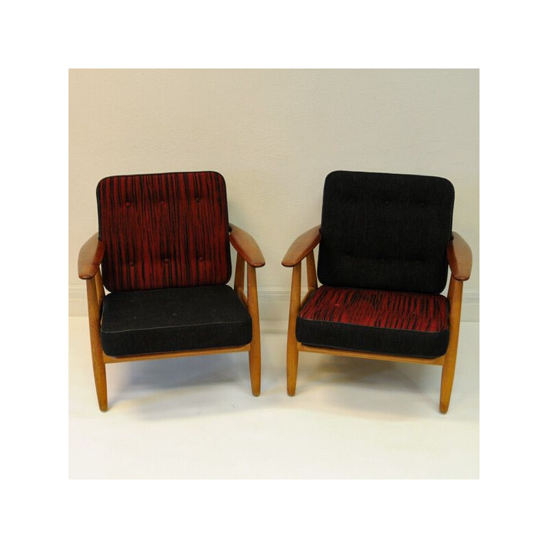 Pair of Cigar armchairs by Hans J. Wegner for Getama