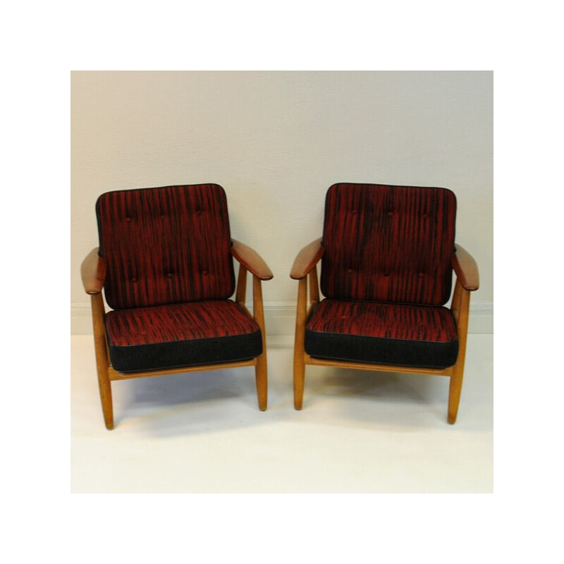 Pair of Cigar armchairs by Hans J. Wegner for Getama