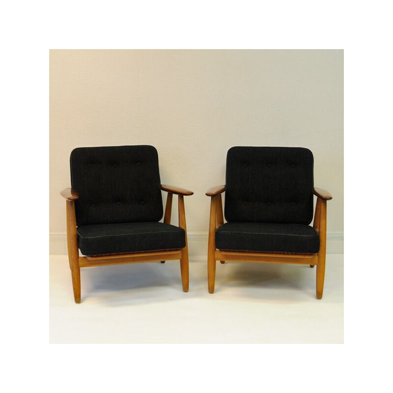 Pair of Cigar armchairs by Hans J. Wegner for Getama