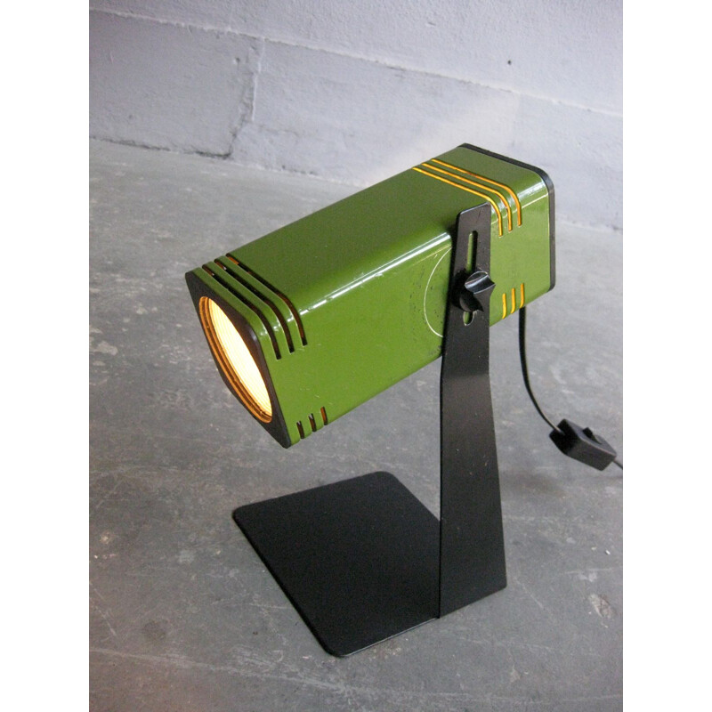 Adjustable lamp in black and green metal