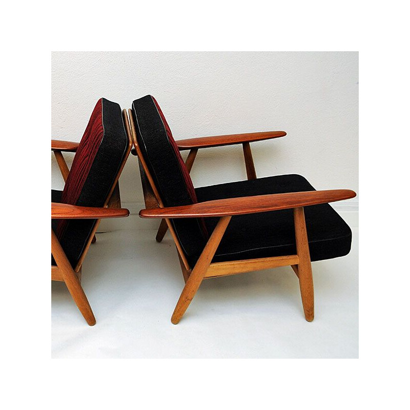 Pair of Cigar armchairs by Hans J. Wegner for Getama