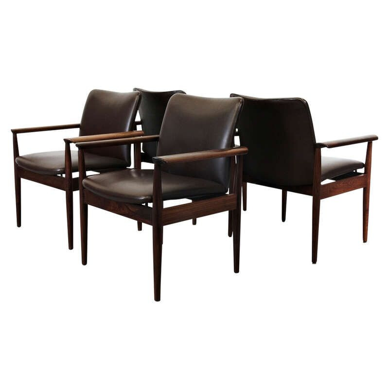 Set of 4 teak armchairs by Finn Juhl, model 209