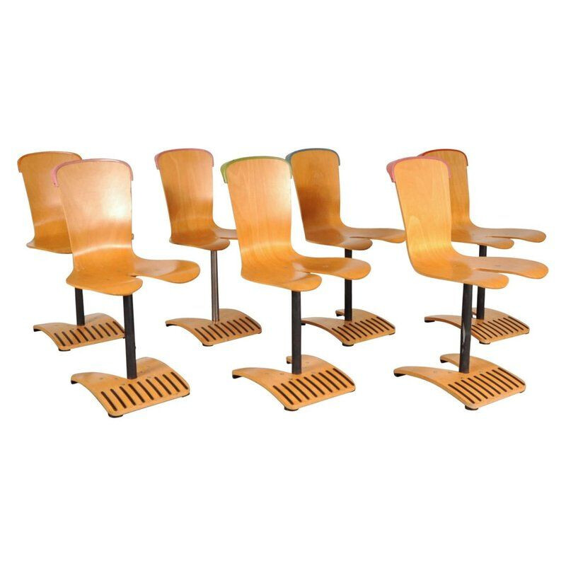 Suite de 7 chaises vintage par Ruud Jan Kokke