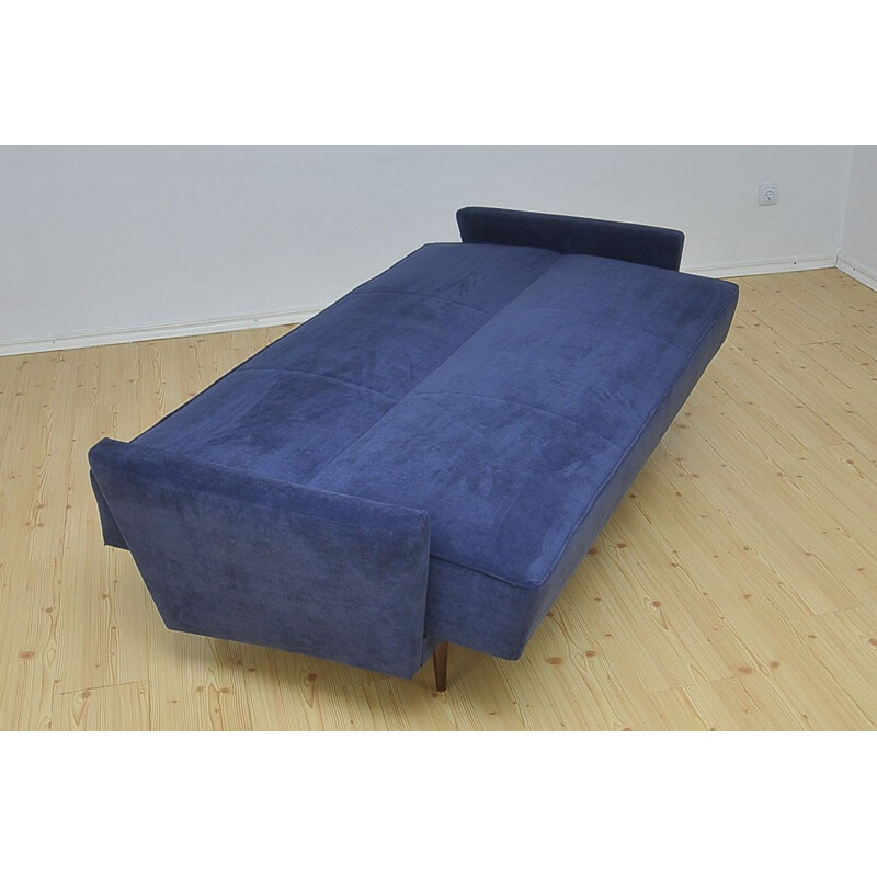 Canapé-lit bleu en hêtre