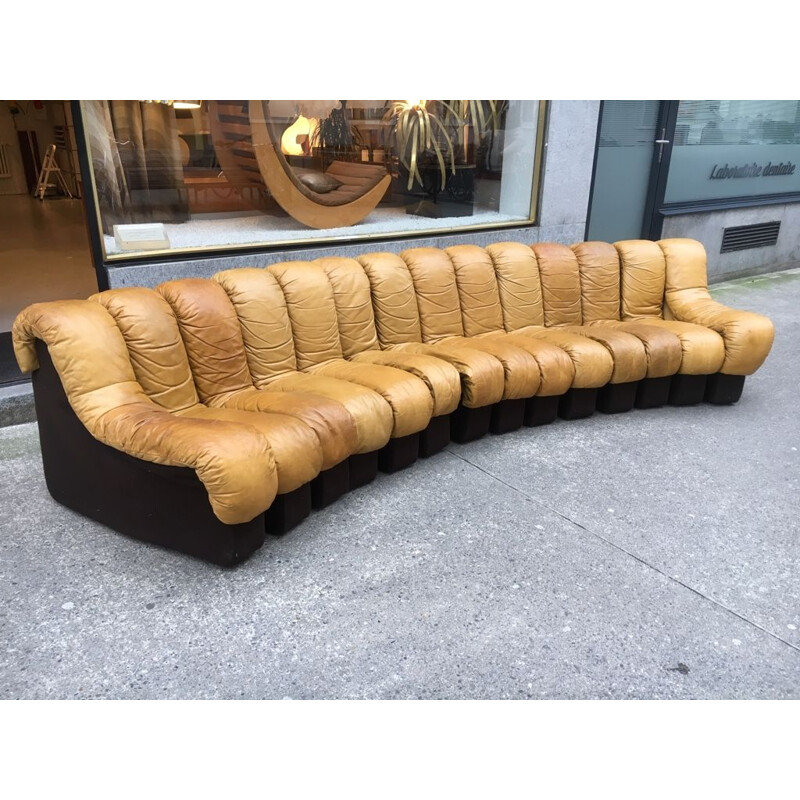 DS600 sofa in cognac leather by De Sede