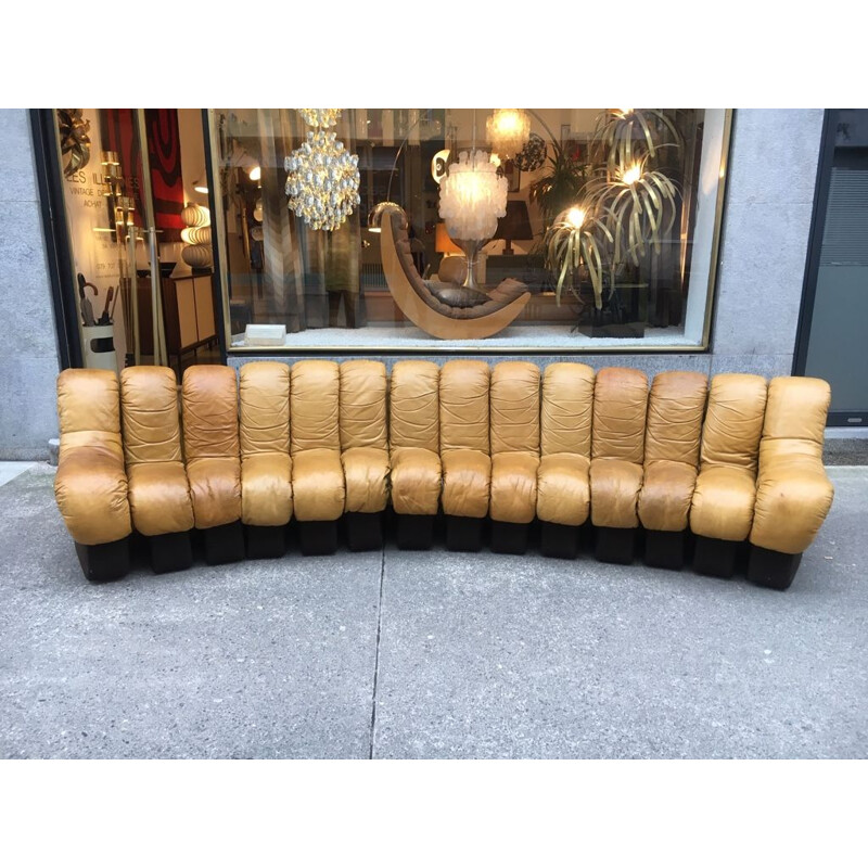 DS600 sofa in cognac leather by De Sede