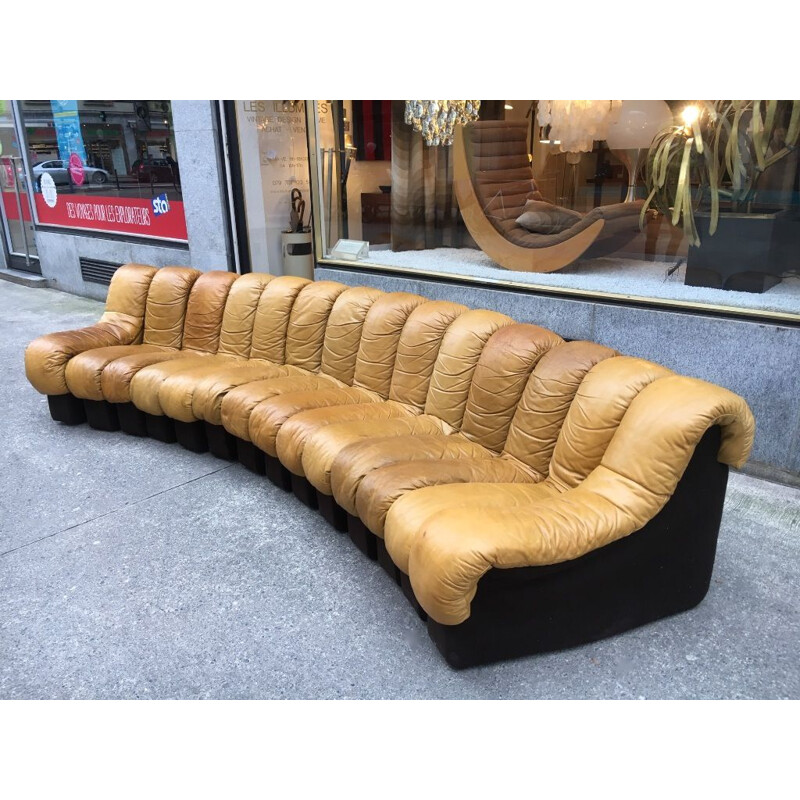 DS600 sofa in cognac leather by De Sede