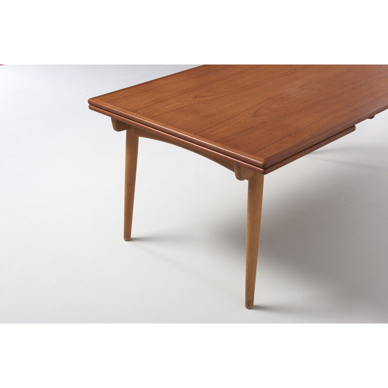 Vintage danish AT 312 table for Andreas Tuck in teak and oak 1950