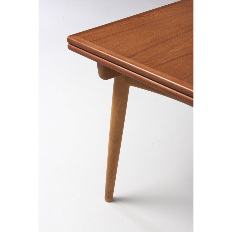 Vintage danish AT 312 table for Andreas Tuck in teak and oak 1950