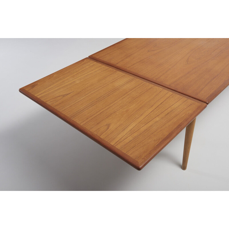 Vintage danish AT 312 table for Andreas Tuck in teak and oak 1950