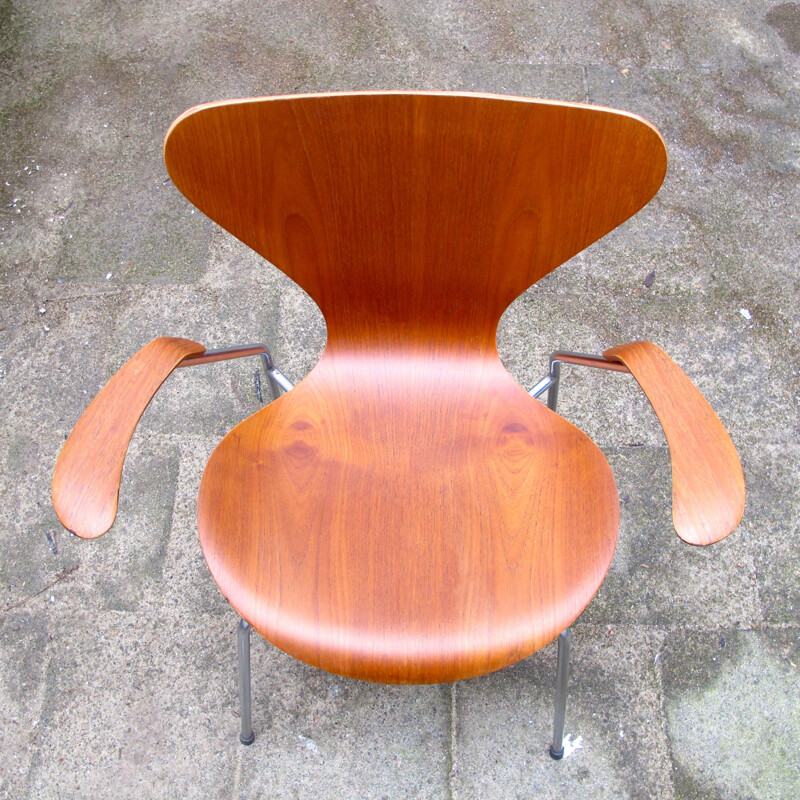 Chair 3207 in teak and metal, Arne JACOBSEN - 1960s