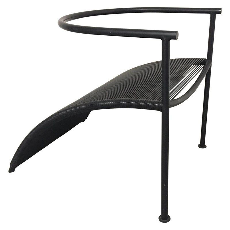 Vintage Pat Conley chair by Philippe Starck for XO in black steel 1980