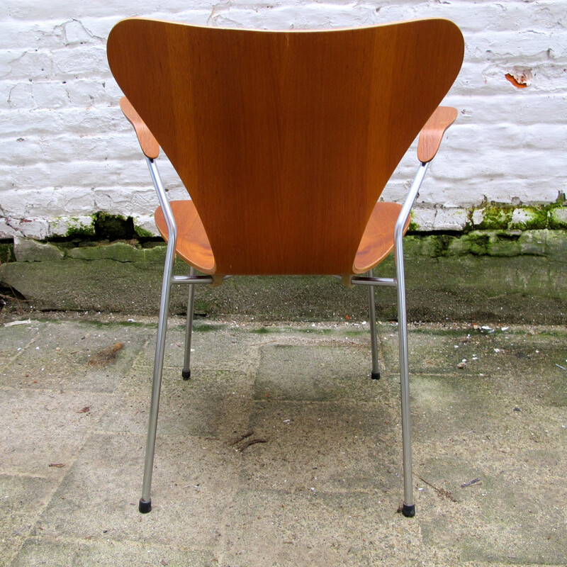 Chaise 3207 en teck et métal, Arne JACOBSEN - 1960