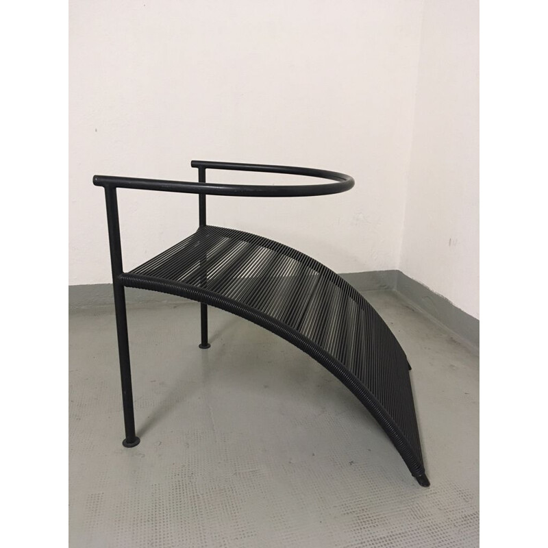 Vintage Pat Conley chair by Philippe Starck for XO in black steel 1980