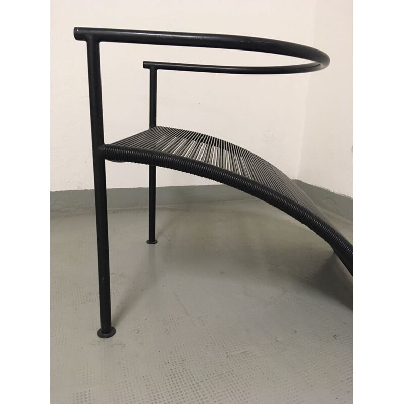 Vintage Pat Conley chair by Philippe Starck for XO in black steel 1980