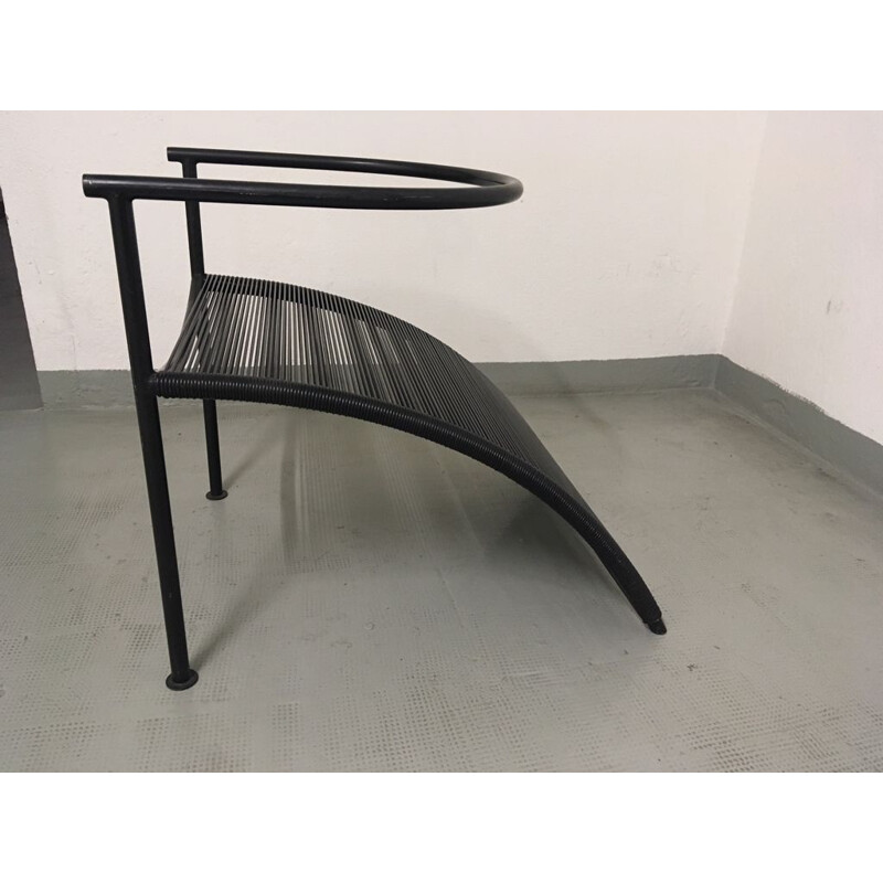 Vintage Pat Conley chair by Philippe Starck for XO in black steel 1980