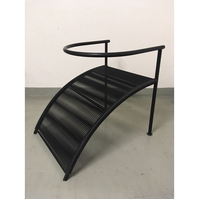 Vintage Pat Conley chair by Philippe Starck for XO in black steel 1980