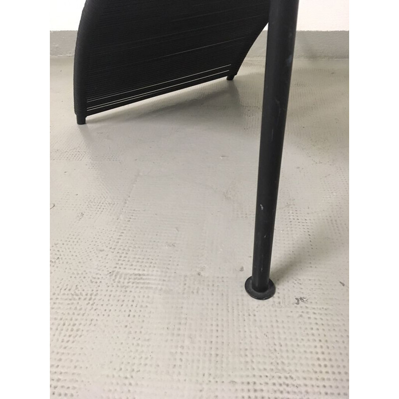 Vintage Pat Conley chair by Philippe Starck for XO in black steel 1980