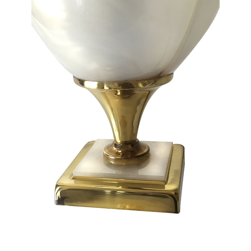 Vintage Tulip lamp in white polycarbonate by Laurent Rougier, 1970